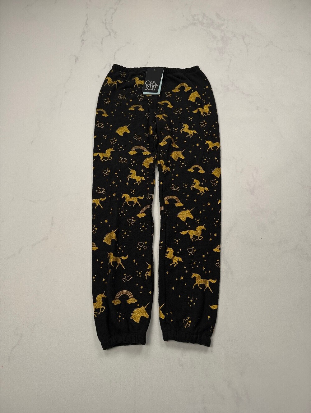 Chaser Printed Sweatpants Black Modern Statement Piece - Girls 14